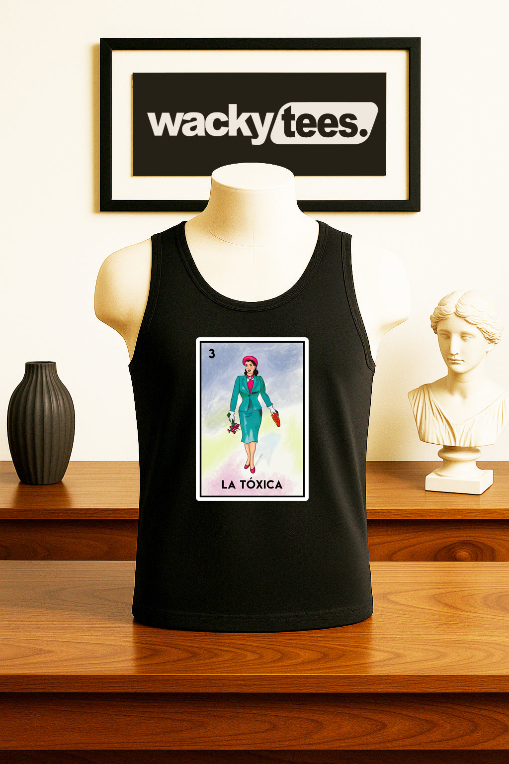 La Toxica Dama Loteria Toxic Lady Mexican Bingo Graphic Tee Shirt