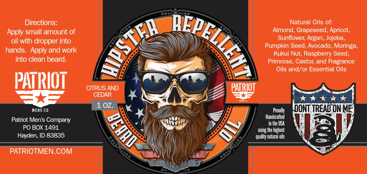 Hipster Repellent  1oz Natural Beard Oil Citrus and Cedar