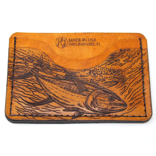 Handcrafted Yellowfin Tuna Leather Card Wallet - Made to Order in USA