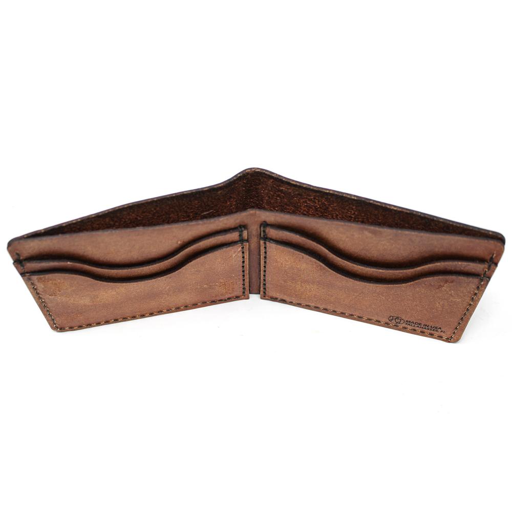 Handcrafted Redfish Leather Bill Fold Wallet - Made to Order in USA