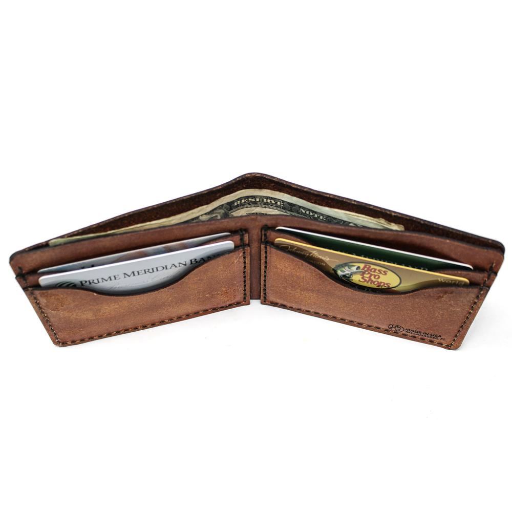 Handcrafted Snook Leather Bill Fold Wallet - Made to Order in USA