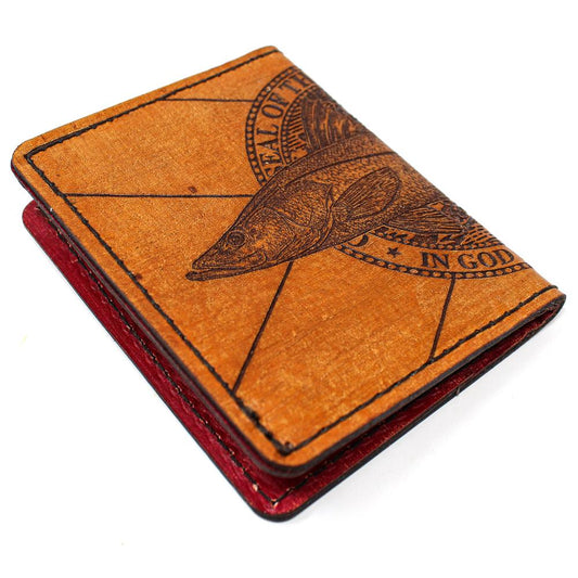 Handcrafted Leather Original Mens Wallet -  FL Flag Snook
