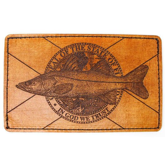 Handcrafted Leather Original Mens Wallet -  FL Flag Snook