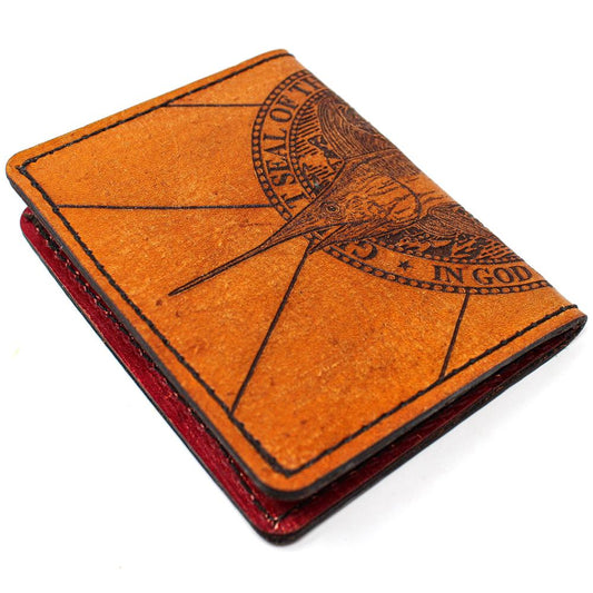 Handcrafted Leather Original Mens Wallet -  FL Flag Swordfish