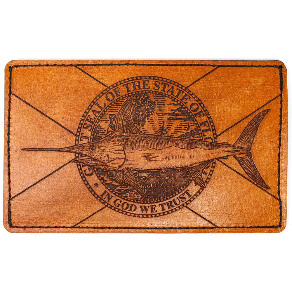 Handcrafted Leather Original Mens Wallet -  FL Flag Swordfish