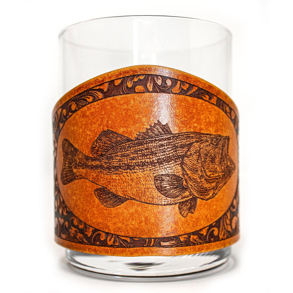 Whiskey Glass Leather Wrap - Bass Rocks Glass
