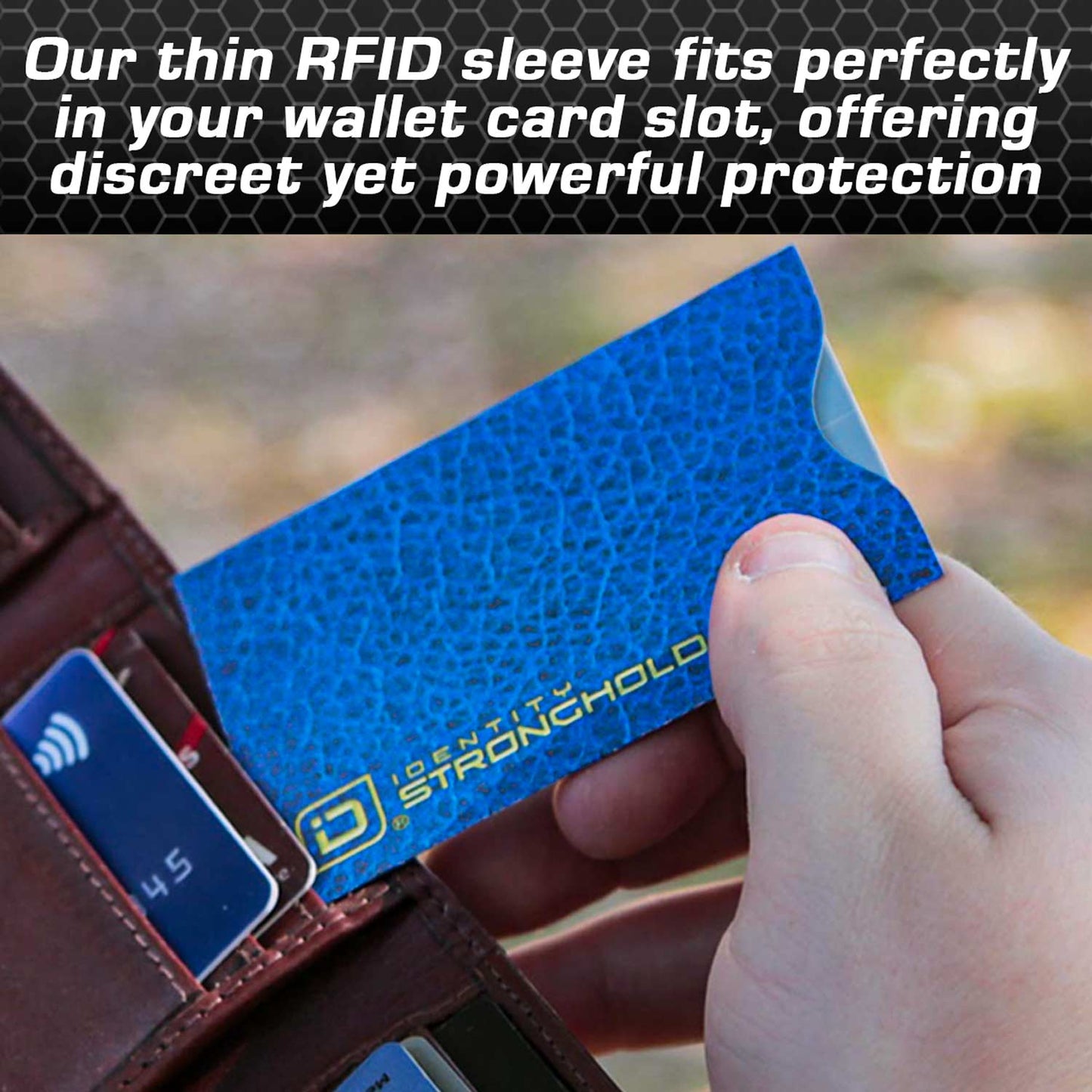 RFID Blocking Credit Card Sleeves - Leather Look 8 Pack
