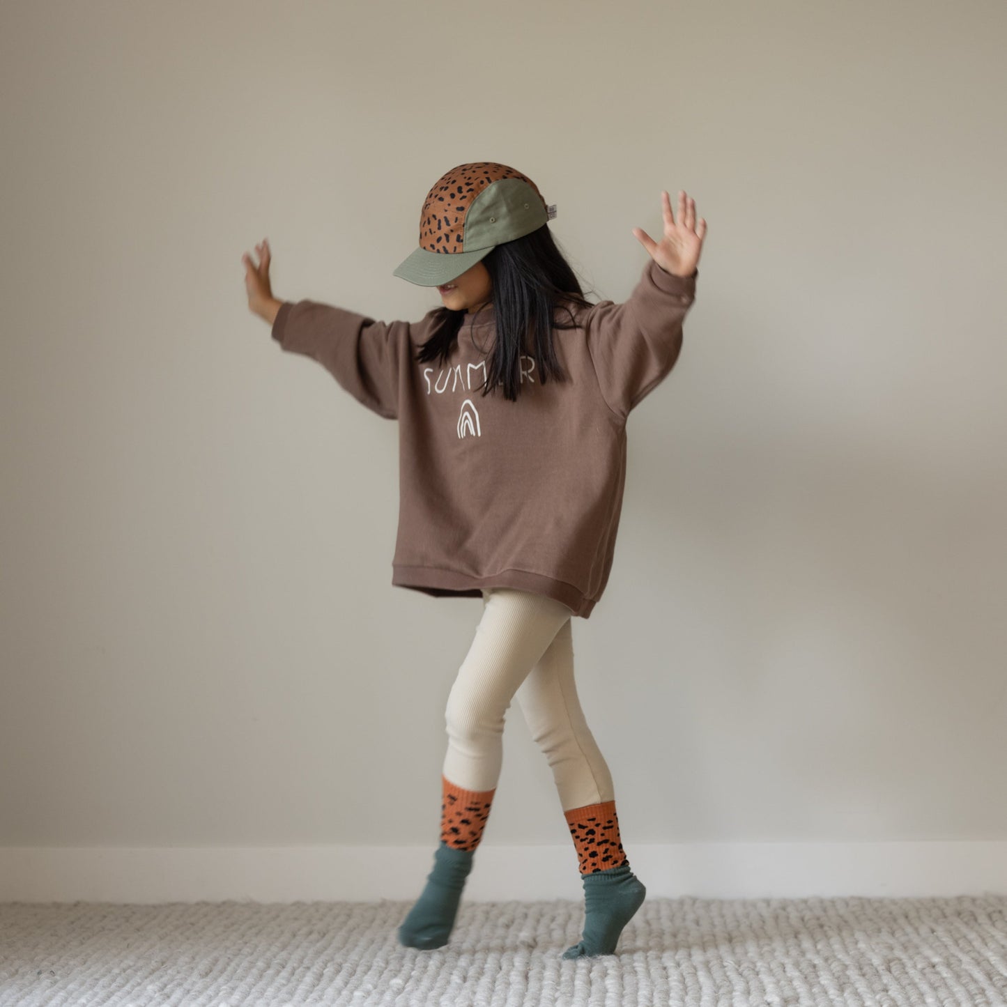 Five-Panel Hat - Green/Cheetah