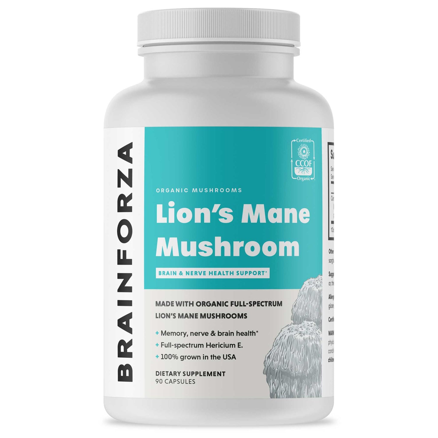 Organic Lion's Mane Mushroom, 90 Capsules