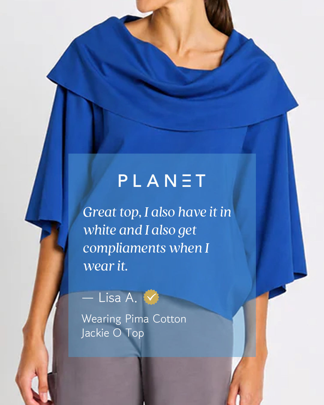 Pima Cotton Jackie O Top - Cornflower