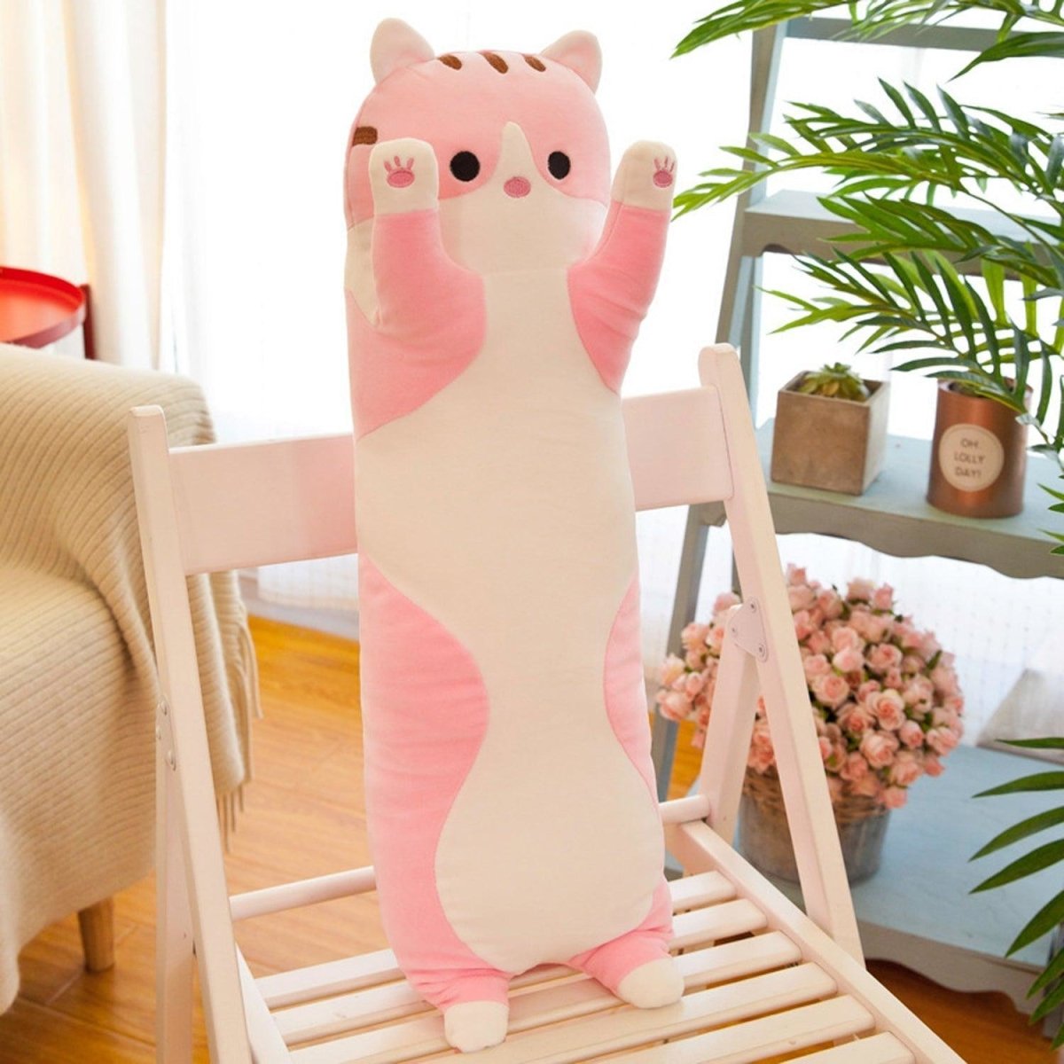 Long Cat Pillow Plush – 26" Soft Cuddly Gift for Kids