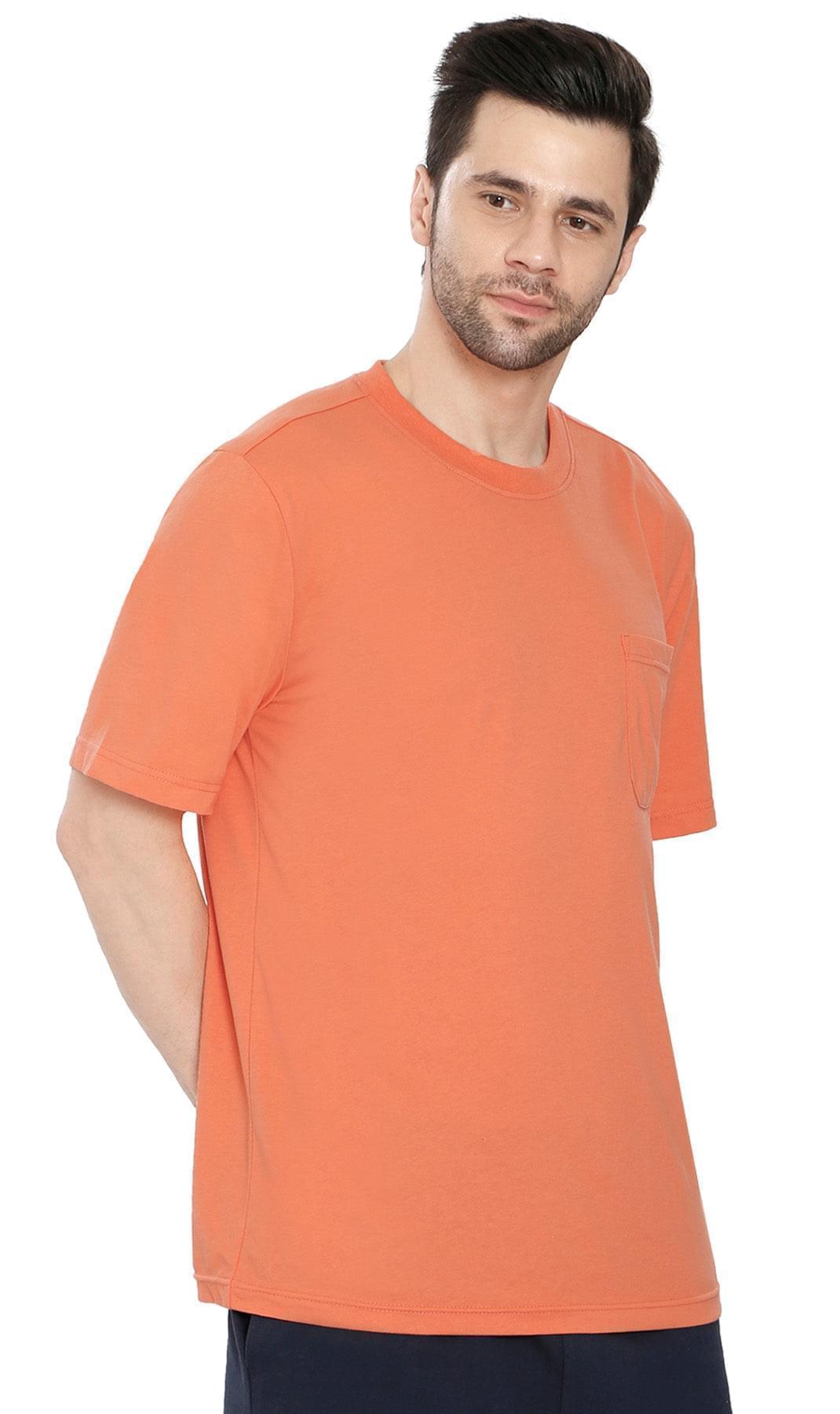 Men’s Heavyweight Short Sleeve Crew Neck T-Shirt – Regular Fit Cotton Blend with Chest Pocket