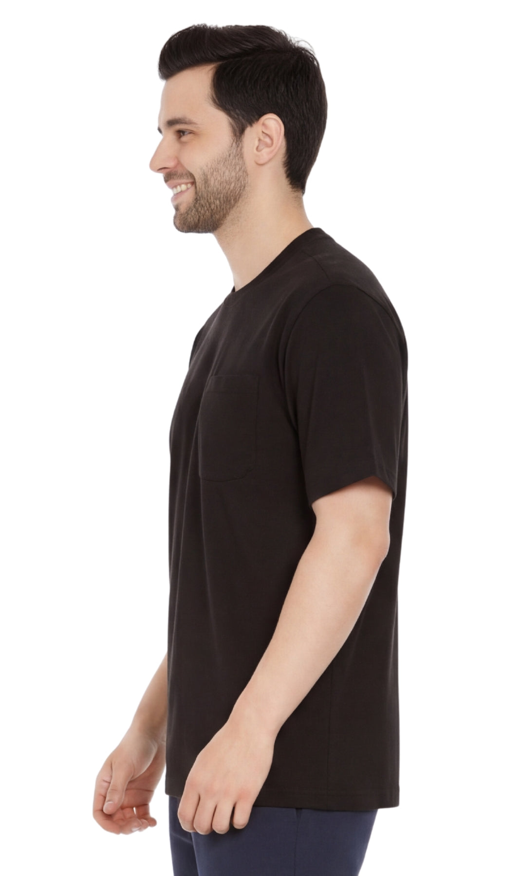 Men’s Heavyweight Short Sleeve Crew Neck T-Shirt – Regular Fit Cotton Blend with Chest Pocket
