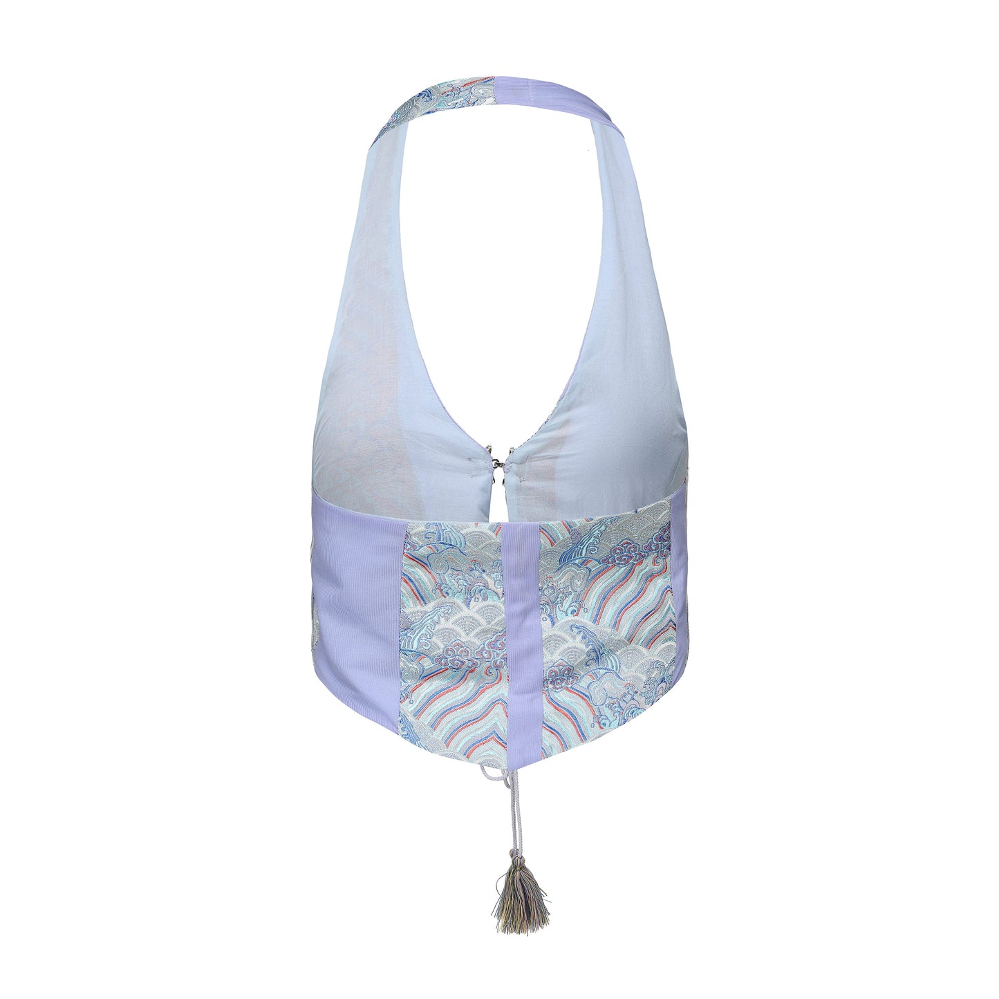 Bei Tie Front Patchwork Vest