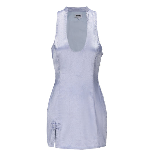 Hua Sleeveless Brocade Mini Dress Periwinkle