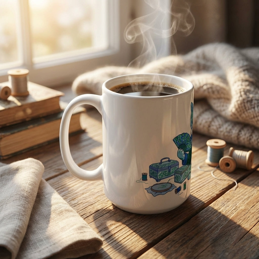 Mahjong Night Tigers - Grandmillennial Glam - 15oz Mug