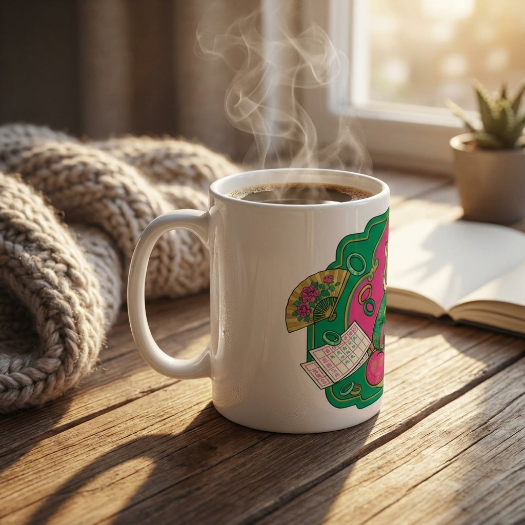 Mahjong Night Tigers - The Winning Hand - 15oz Mug