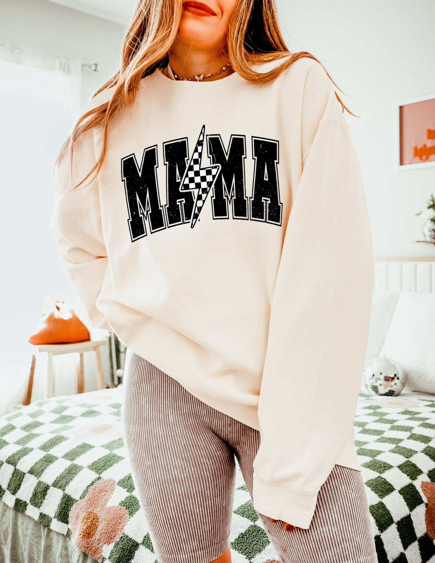 Mama Lightning Garment Dyed Comfort Colors Sweatshirt (Condensed)
