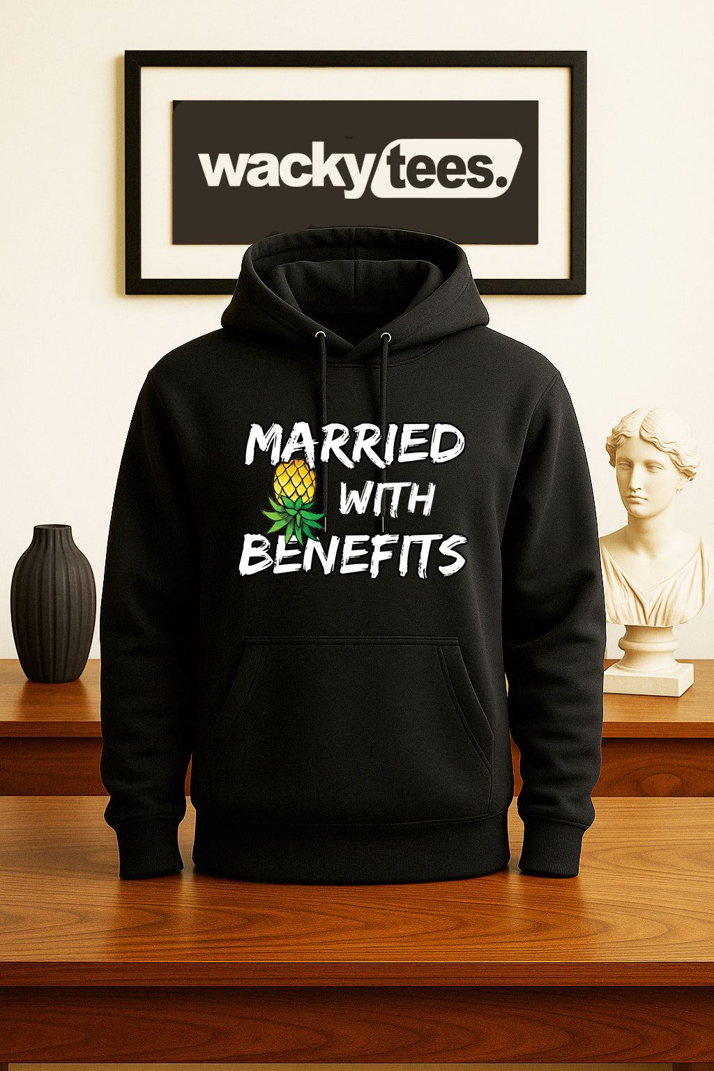 Married With Benefits Upside Down Pineapple Swingers Funny Adult Humor Graphic Tee Shirt