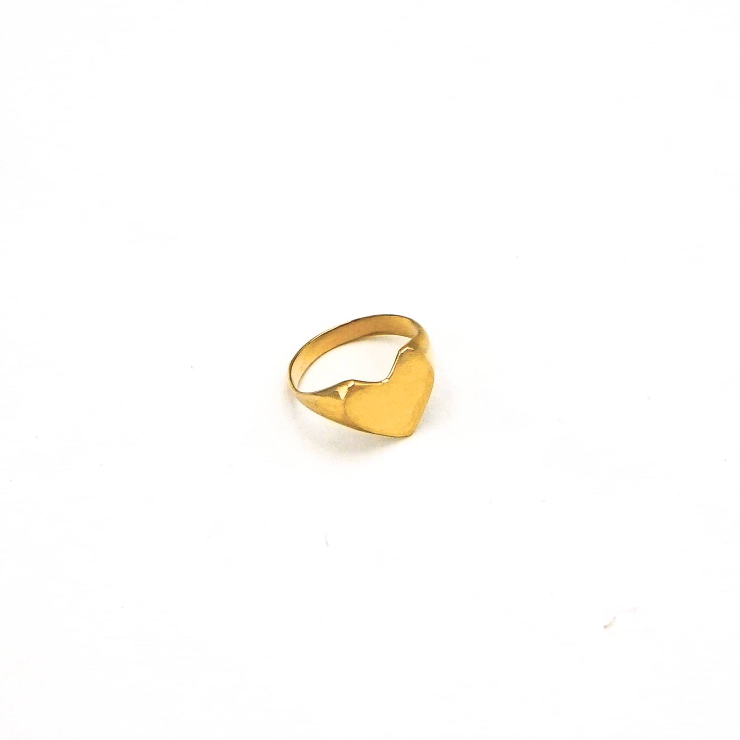 Mawi Love Golden Heart Shape Initial Ring