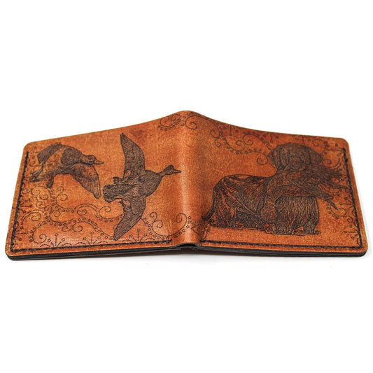 Handcrafted Mallard Retrieved Leather Bill Fold Wallet - Made to Order in USA