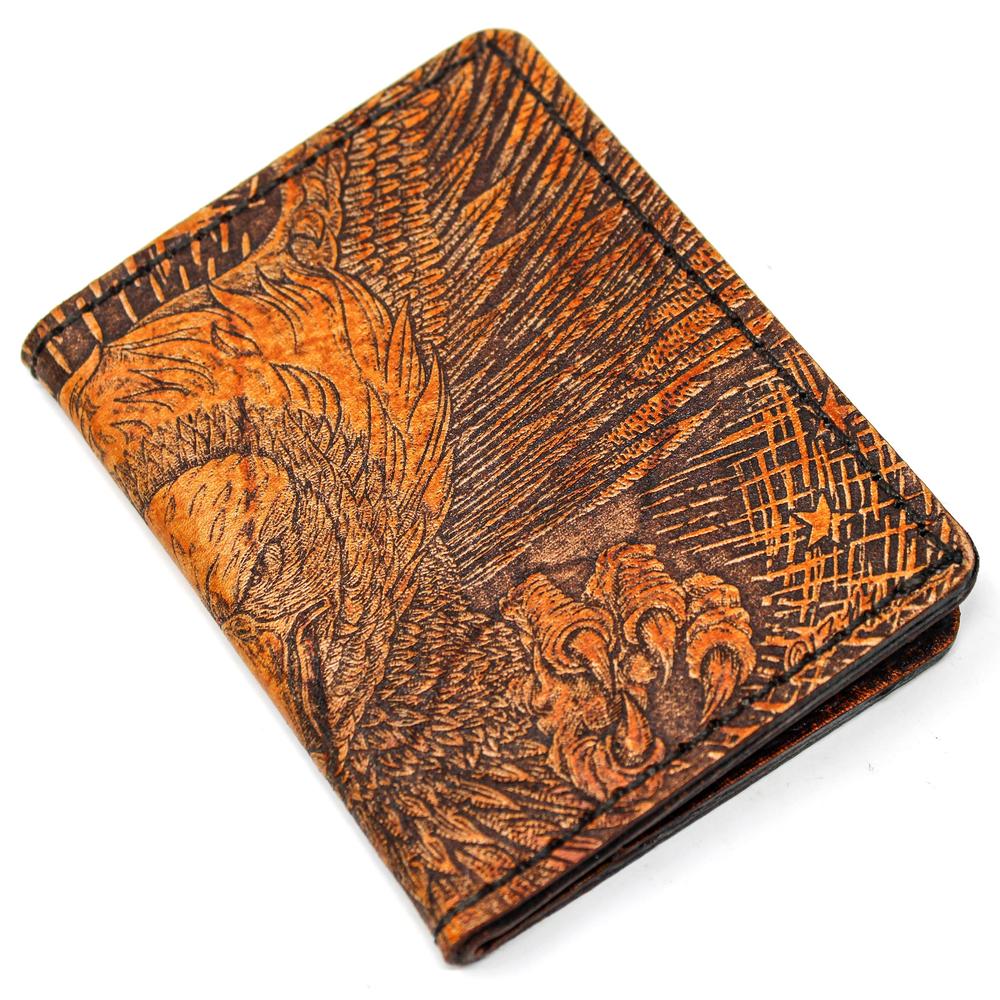 Handcrafted Leather Original Mens Wallet - Diving Eagle