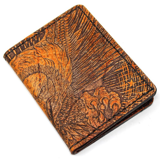 Handcrafted Leather Original Mens Wallet - Diving Eagle
