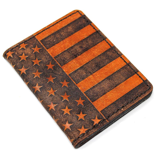 Handcrafted Leather Original Mens Wallet - Stars and Stripes