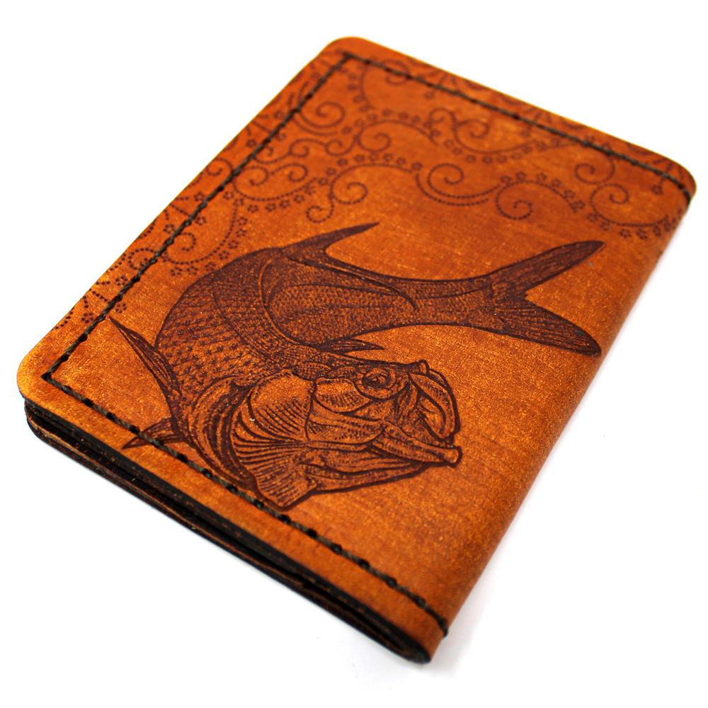 Handcrafted Leather Original Mens Wallet -  Twisting Tarpon