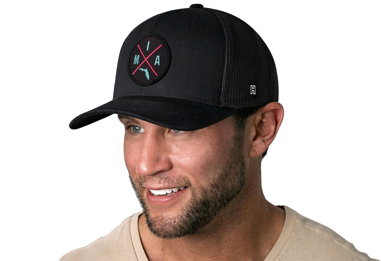 Miami Trucker Hat  |  Black MIA X Snapback