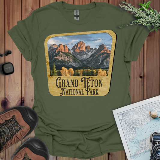Grand Teton National Park T-Shirt Wood Sign