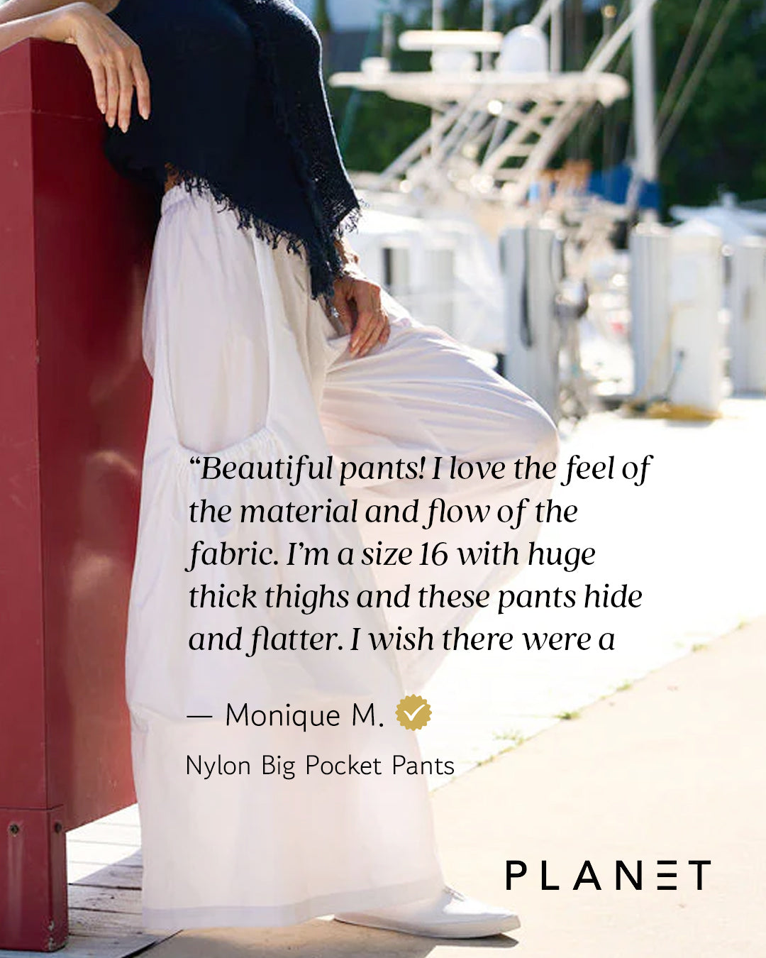 Nylon Big Pocket Pants - White