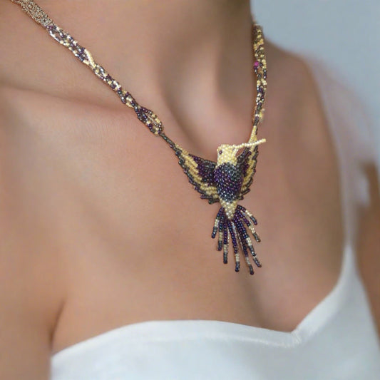 Hummingbird Seed Bead Necklace Assorted - Guatemala