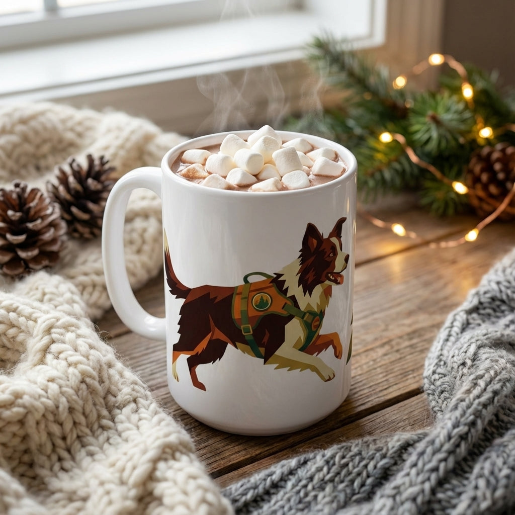 National Park Pups - Compass Collie 15oz Mug