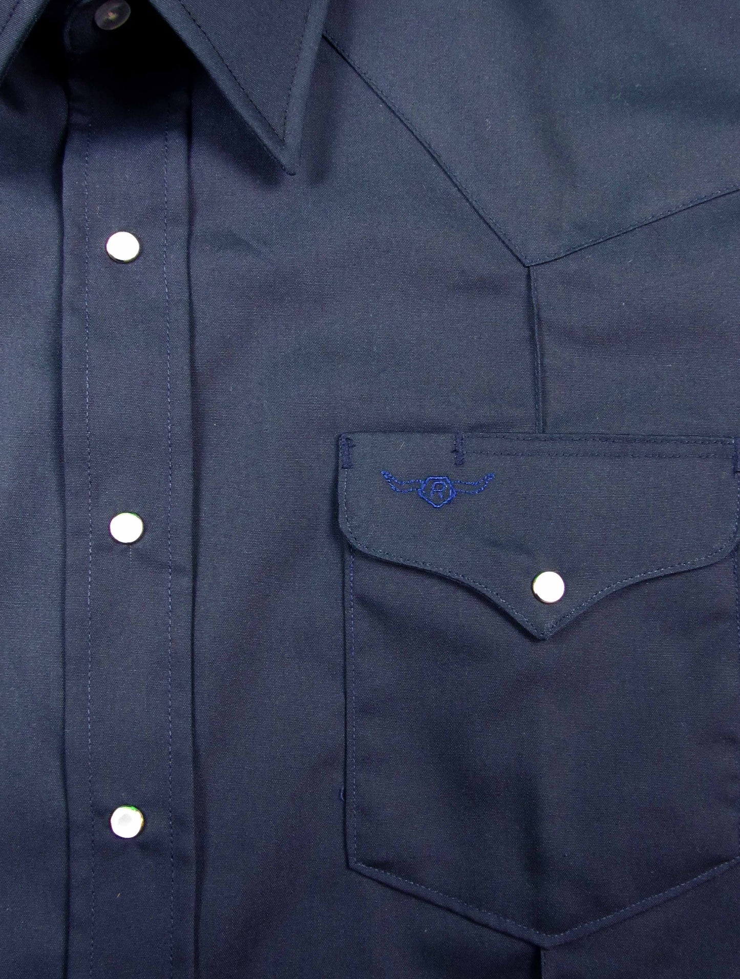 Rancher Crease - Navy Blue - Long Sleeve - Snaps