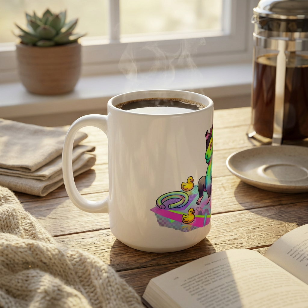 Neon Aerobics Possums - Aqua Aerobics Ace - 15oz Mug