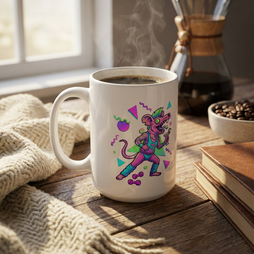 Neon Aerobics Possums - Jazzercise Jolt - 15oz Mug