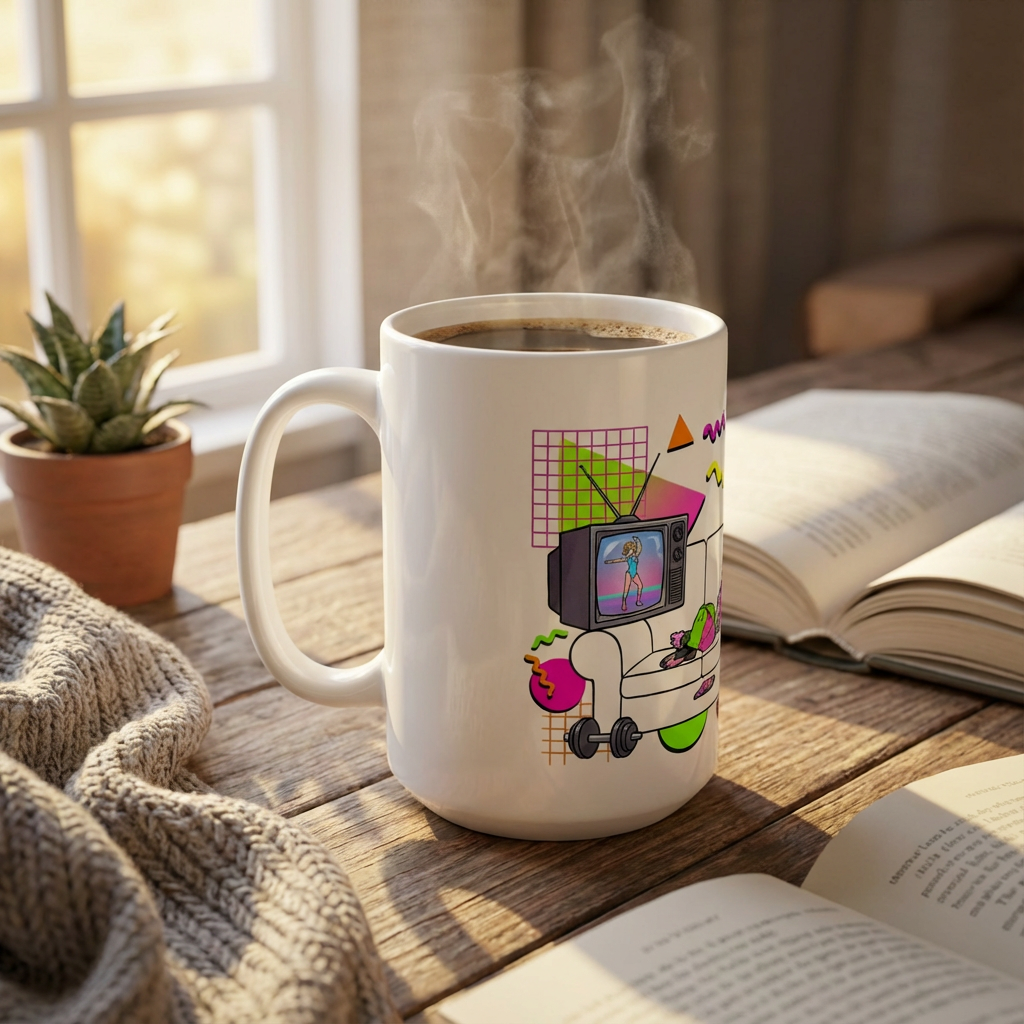 Neon Aerobics Possums - Retro Relaxation - 15oz Mug