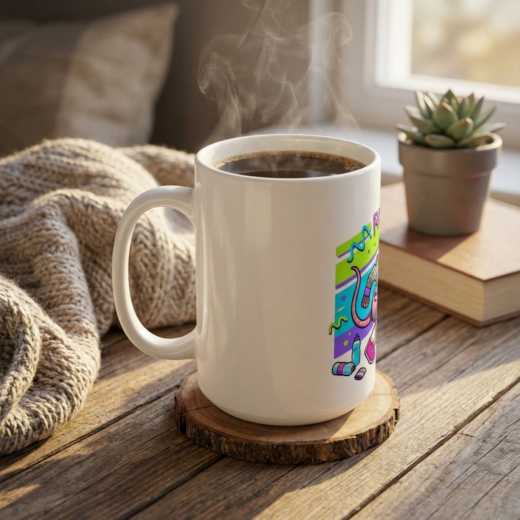 Neon Aerobics Possums - Spandex Stroll - 15oz Mug