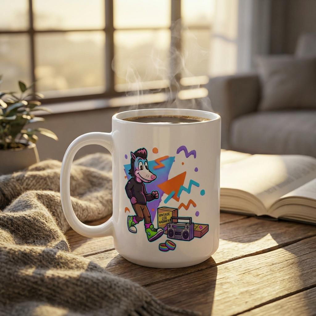 Neon Aerobics Possums - Step Touch Superstar - 15oz Mug