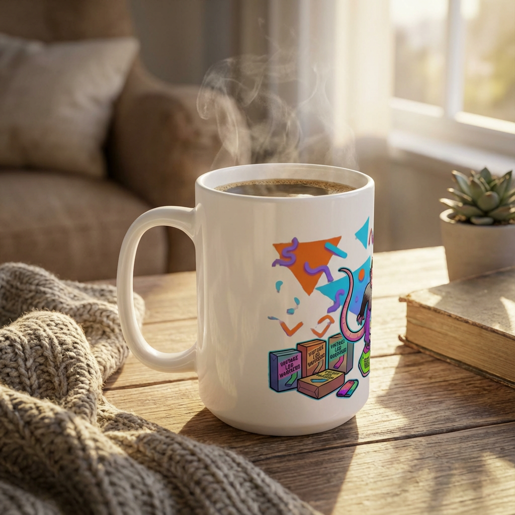 Neon Aerobics Possums - Step Touch Superstar - 15oz Mug