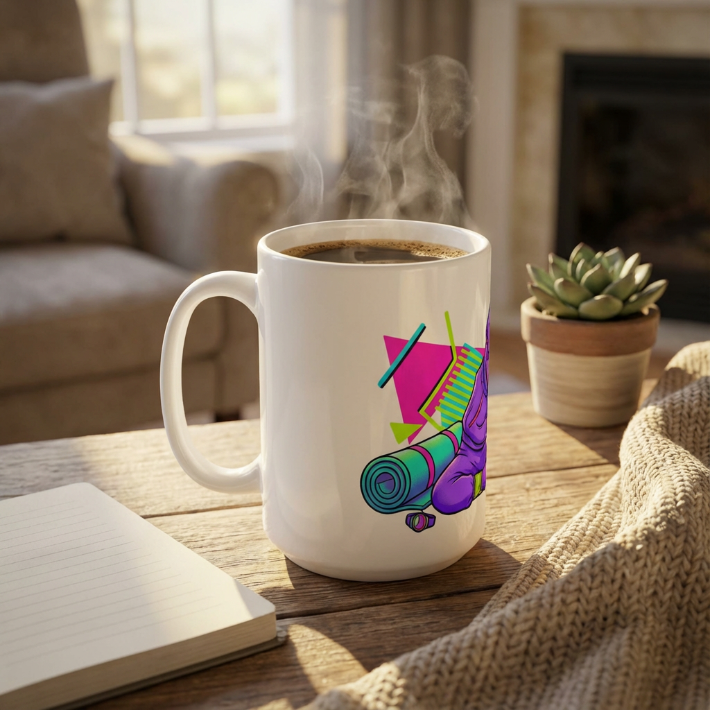 Neon Aerobics Possums - Workout Warm-up - 15oz Mug