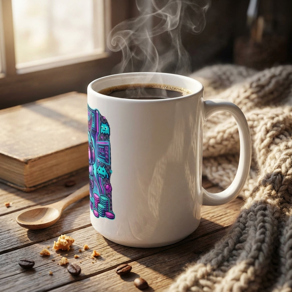 Neon Noodle Moths - Arcade Ace - 15oz Mug