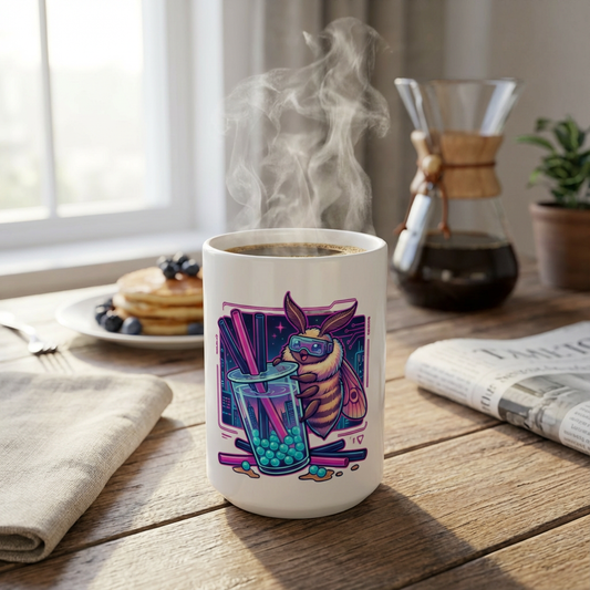 Neon Noodle Moths - Boba Bliss - 15oz Mug