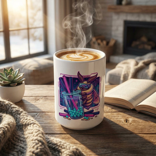 Neon Noodle Moths - Boba Bliss - 15oz Mug