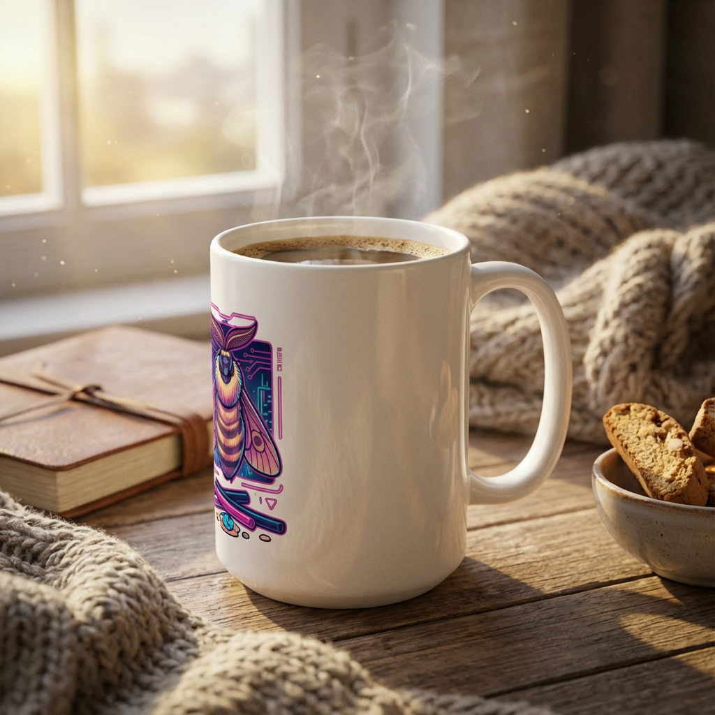 Neon Noodle Moths - Boba Bliss - 15oz Mug