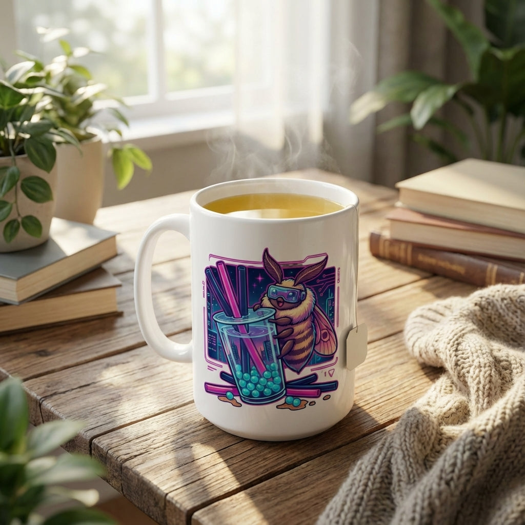 Neon Noodle Moths - Boba Bliss - 15oz Mug