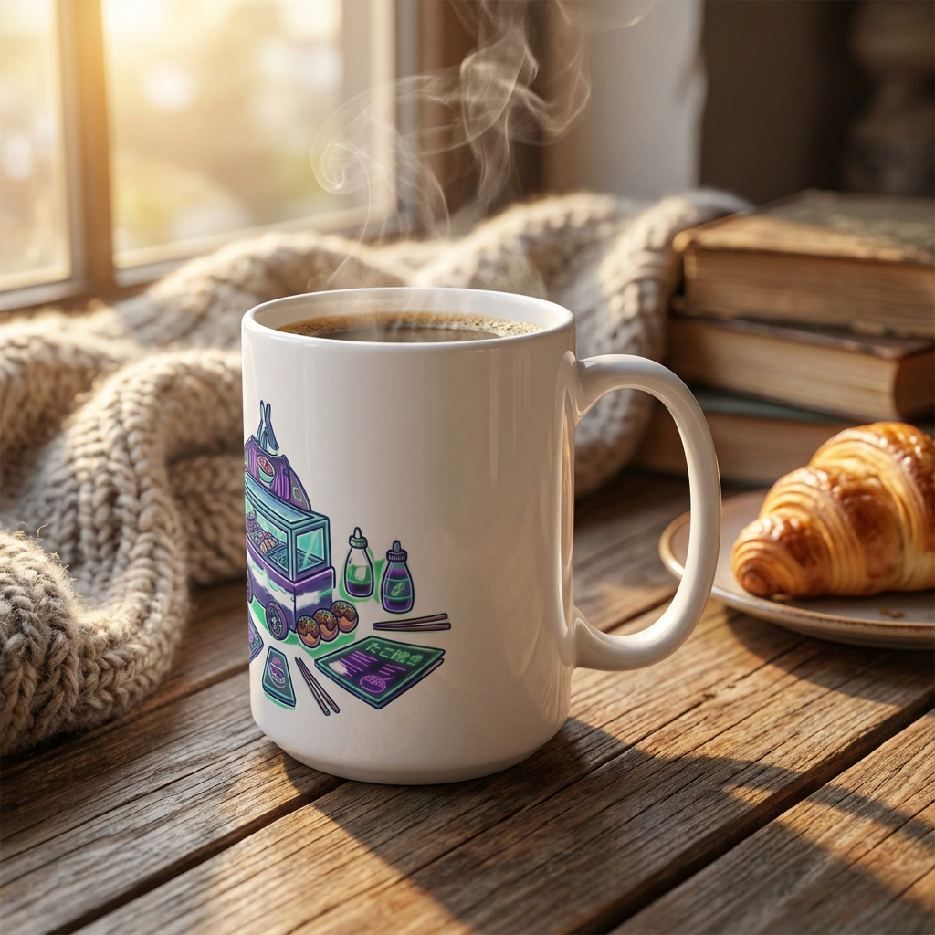 Neon Noodle Moths - Midnight Munchies - 15oz Mug