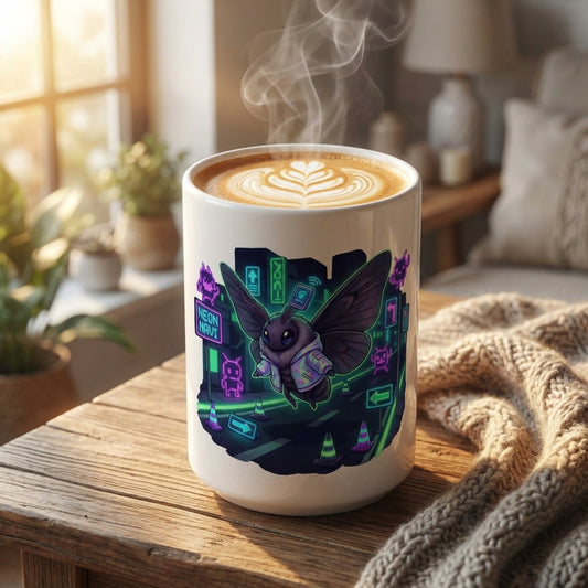 Neon Noodle Moths - Neon Navigation - 15oz Mug