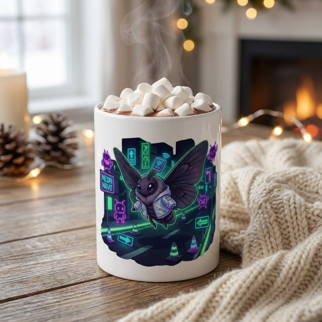 Neon Noodle Moths - Neon Navigation - 15oz Mug